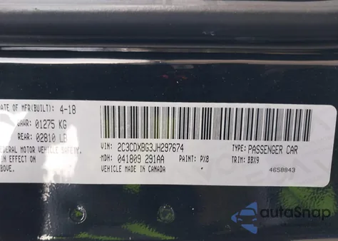 2018 Dodge Charger Sxt from USA, damaged, VIN 2C3CDXBG3JH297674